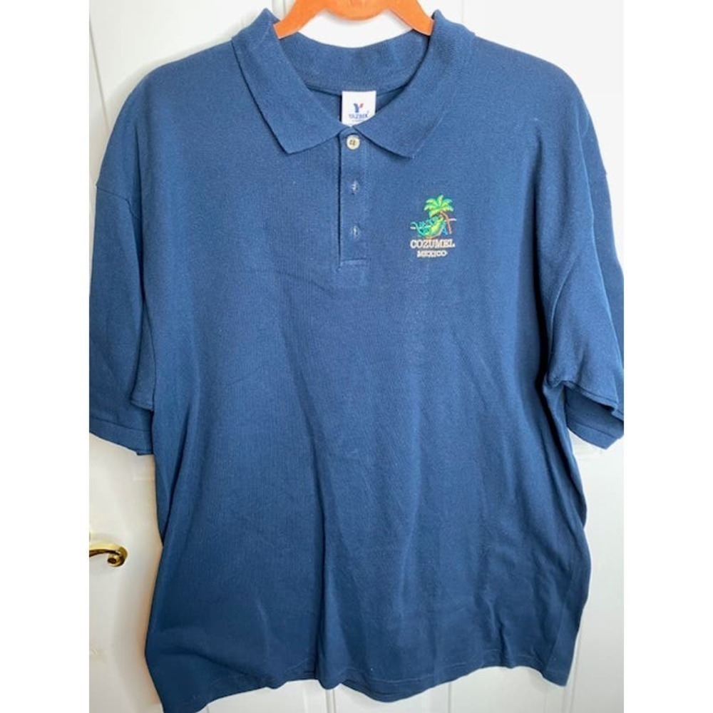 Cozumel Mexico Navy Polo Shirt Size X-Large‎